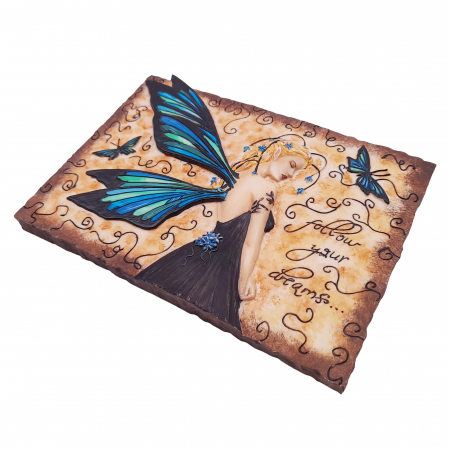 Placheta decorativa IdeallStore®, Zana Viselor, rasina, lucrata manual, 15.5 cm, multicolor [1]