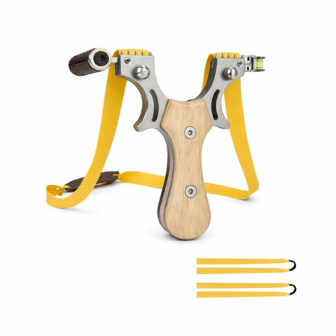 SPORT & TIMP LIBER - Prastie cu laser DEPOX®, metalica, 11.5 cm, cu boloboc, maner lemn, bej