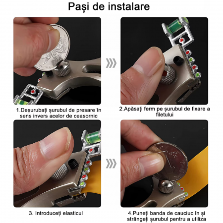 Prastie cu laser IdeallStore®, Sling Queen, metalic, 11.5 cm, cu boloboc, maner lemn, maro [5]