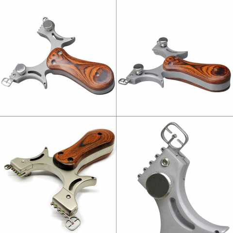 Prastie cu laser, metalic, 12 cm, boloboc, maner lemn, maro, husa inclusa [8]
