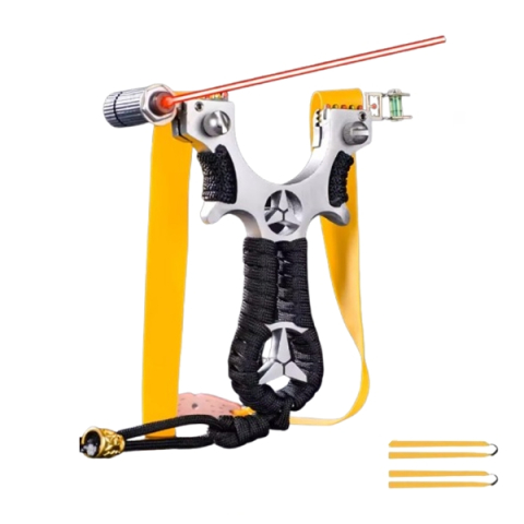 Prastii profesionale de vanatoare - Praștie de precizie multifuncțională din oțel cu vizor optic, 11 cm, negru