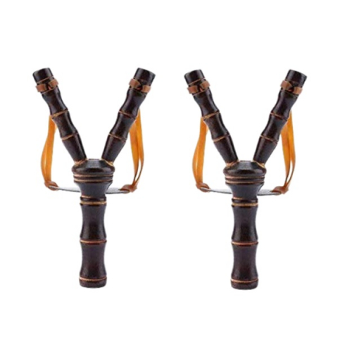 SPORT & TIMP LIBER - Set doua Praștii din Lemn, Handmade, 19 cm, Maro