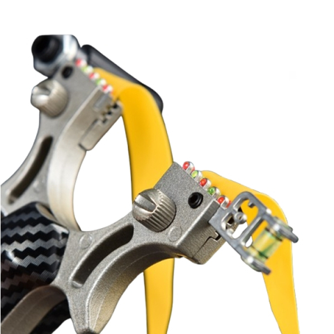 Praștie profesională metalică cu 3 zgarciuri, maner imitatie carbon, 12 cm [3]