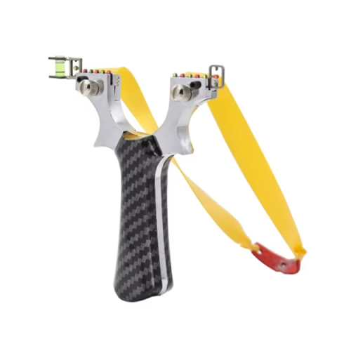 Set praștie profesională din aluminiu si 100 bile metalice 6 mm, DEPOX®, mâner ergonomic imitatie carbon, prindere rapidă, 12 cm [3]