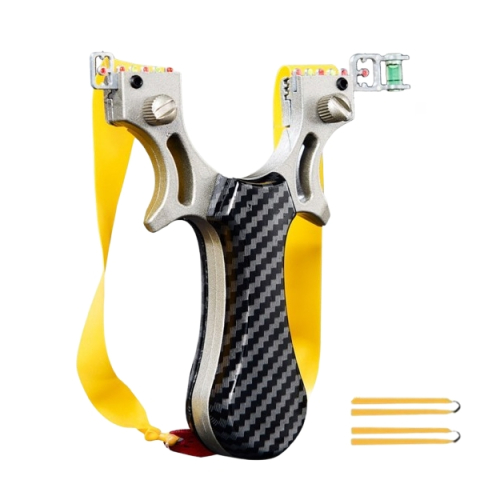 Set praștie profesională din aluminiu si 100 bile metalice 12 mm, DEPOX®, mâner ergonomic imitatie carbon, prindere rapidă, 12 cm [1]