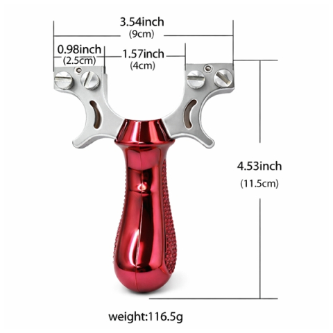 Set praștie profesională PVC cu laser si 100 bile metalice 10 mm, DEPOX®, pentru vânătoare și tir outdoor, rosu, 11.5 cm [2]