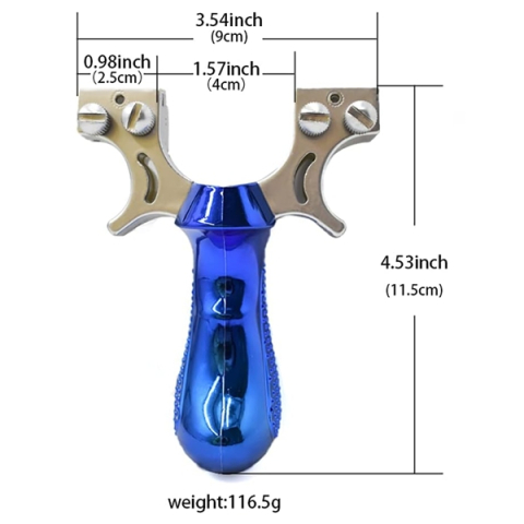 Set praștie profesională PVC cu laser si 50 bile din sticla 14 mm, DEPOX®, pentru vânătoare și tir outdoor, albastru, 11.5 cm [4]
