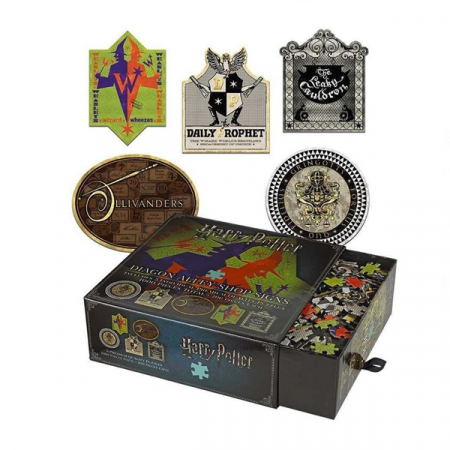 Gaming, Carti & Birotica - Puzzle Harry Potter, IdeallStore®, Diagon Alley Shop Signs, 1000 piese