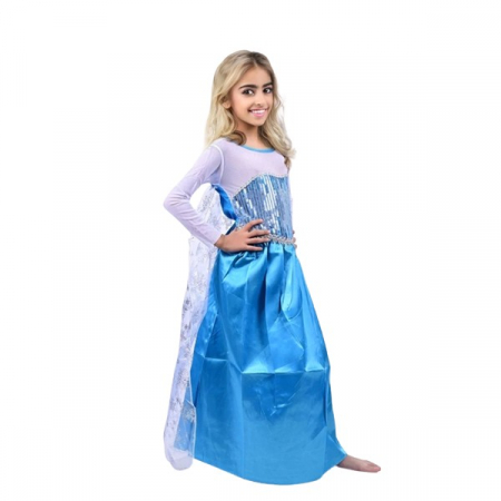 Rochie carnaval printesa Elsa Frozen, Albastru , Halloween, 5-7 ani, 110-120 cm [2]