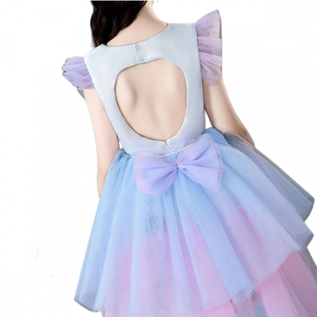Rochie Unicorn cu trena detasabila, Alb, 3-5 ani, 100-110 cm [5]