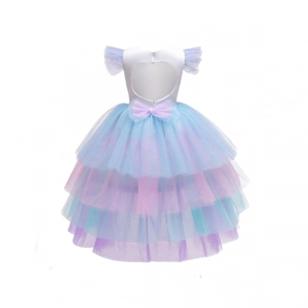 Rochie Unicorn cu trena detasabila, Alb, 3-5 ani, 100-110 cm [4]