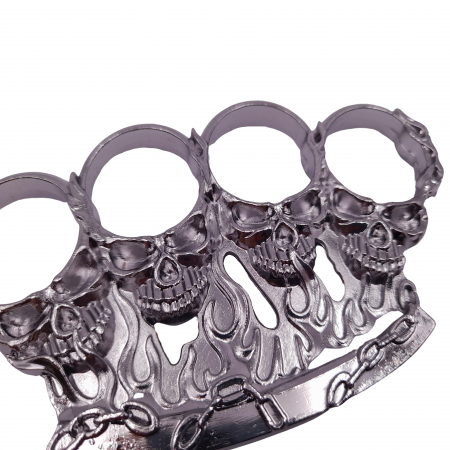 Rozeta de autoaparare IdeallStore®, model Skull Crushing, 0.5 cm, argintiu [4]