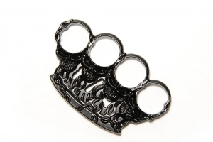 Pumnaluri si boxuri - Rozeta de autoaparare IdeallStore®, model Skull Crushing, 0.5 cm, negru
