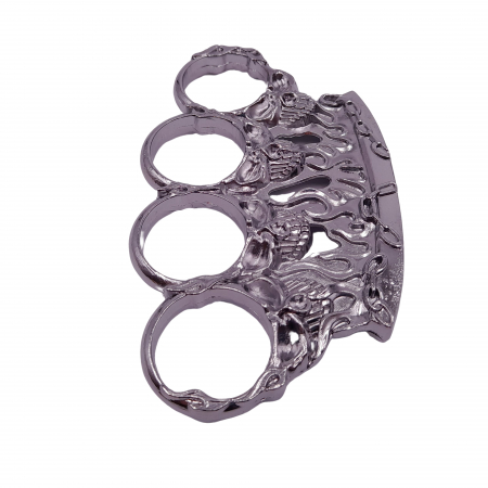 Rozeta de autoaparare IdeallStore®, model Skull Crushing, 0.5 cm, argintiu [3]