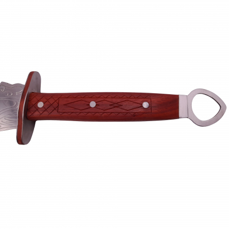Sabie chinezeasca de razboi IdeallStore®, Dragon Stance, otel inoxidabil, 75 cm, argintiu, cutit de aruncat, teaca inclusa [2]