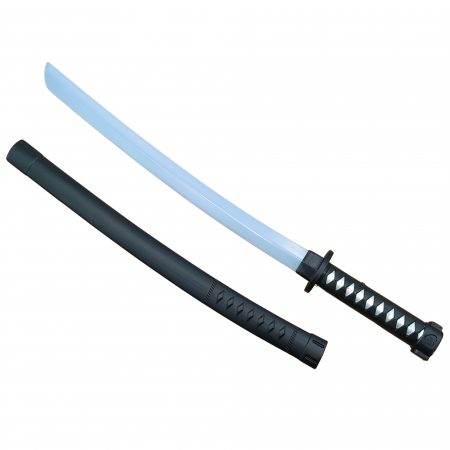 Costume Halloween copii - Sabie de jucarie IdeallStore®, Ninja Warrior, plastic, LED, sunete, 67 cm, negru