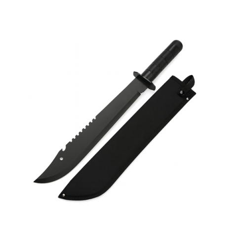 Sabii & Macete - Sabie de vanatoare DEPOX®, Ninja Blade, maner metal, 50 cm, negru, teaca inclusa