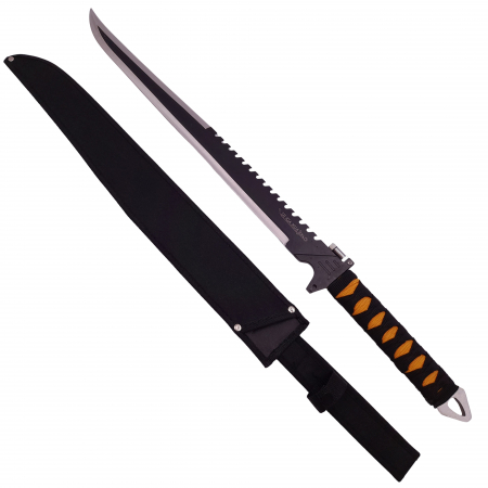 Sabii & Macete - Sabie de vanatoare IdeallStore, Ninja Soul, maner textil, lanterna, 69.5 cm , negru