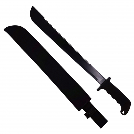 Sabii & Macete - Sabie de vanatoare IdeallStore®, Swish Style, 60 cm, otel inoxidabil, neagra, teaca inclusa