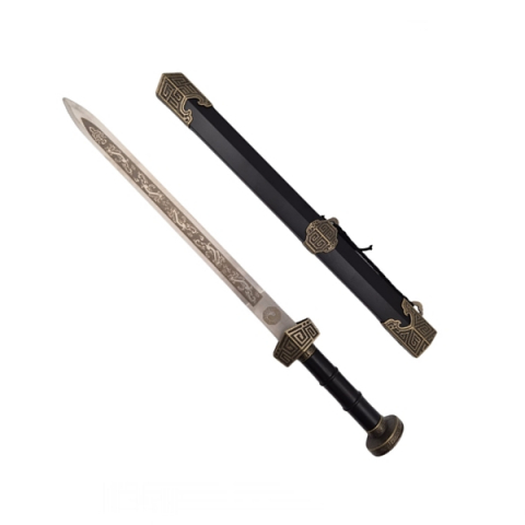 Sabii & Macete - Sabie decorativa chinezeasca Jian, IdeallStore®, doua taisuri, 39 cm