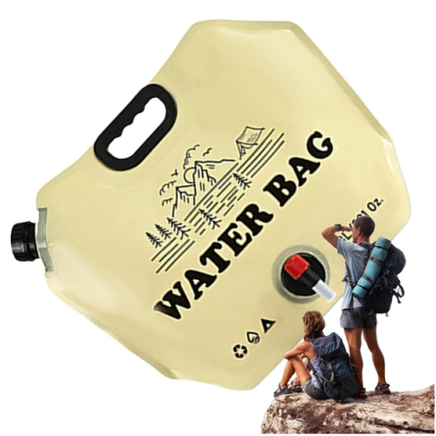 Set 3 saci de apa pliabili 8L, pentru camping si calatorii, bej [2]