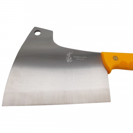 Satar macelarie IdeallStore®, Rough Kitchen, 38 cm, otel inoxidabil, 1.1 kg, galben [3]