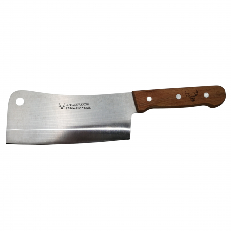 Cutite macelarie - Satar IdeallStore®, Pro Cook, otel inoxidabil, maner lemn, argintiu, 34.5 cm