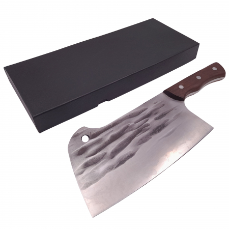 Cutite macelarie - Satarul bucatarului IdeallStore®, lucrat manual, Destiny Kitchen, 32 cm, otel inoxidabil, 890 g, maro