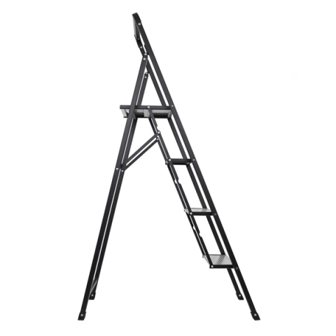 Scara pliabila aluminiu 4 trepte, DEPOX®, antiderapanta, compacta, negru, 138 cm [1]