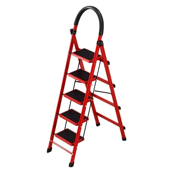 Accesorii mese si scaune - Scara pliabila metalica 5 trepte, DEPOX®, antiderapanta, compacta, albastru, 165 cm