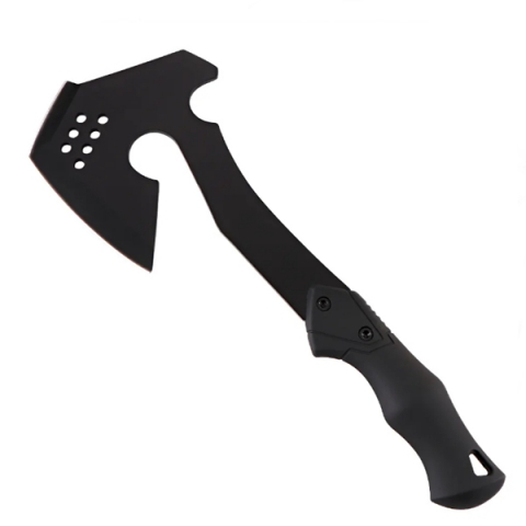 Topor camping - Secure multifuncțională Double Axe, oțel, 35 cm, teacă inclusă
