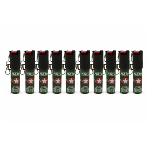 Spray autoaparare - Set 10 x Mini Spray Paralizant NATO, DEPOX®, tip breloc, propulsie jet, 20 ml