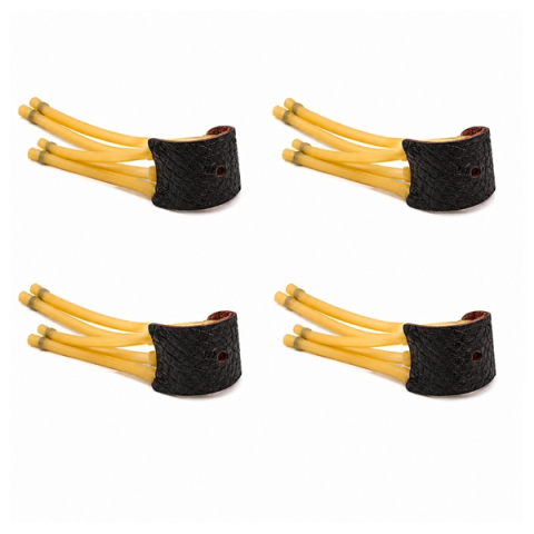VANATOARE, DRUMETII & CAMPING - Set 4 benzi de schimb pentru praștie, DEPOX®, latex/piele, galben, 32 cm