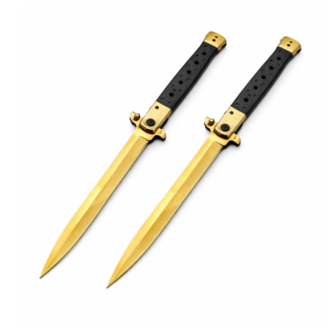 Bricege - Set 2 Bricege tip Stiletto, deschidere manuala, 33 cm, lama metalica aurie