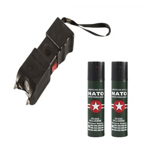 Seturi & accesorii autoaparare - Set electrosoc 400 kW si 2 sprayuri paralizante, NATO, 60 ml