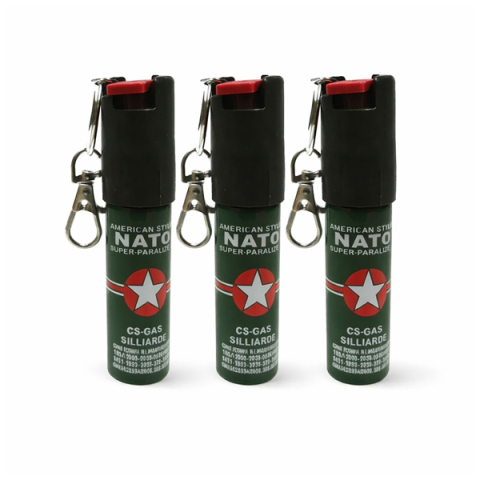 Spray autoaparare - Set 3 x Mini Spray Paralizant NATO, DEPOX®, tip breloc, propulsie jet, 20 ml