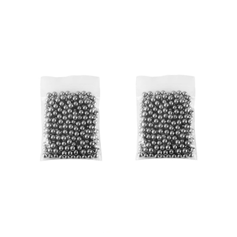 Arme sporturi de precizie - Set 200 bile metalice pentru airsoft si prastie 6 mm, argintiu