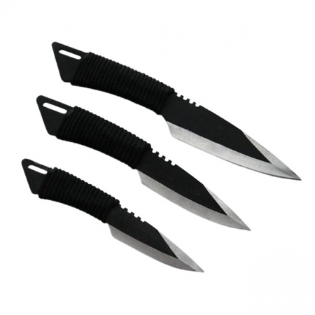 Set 3 cutite de aruncat, 24.5 cm si 3 trei cutite de aruncat,16.5 cm, IdeallStore®, husa inclusa [8]