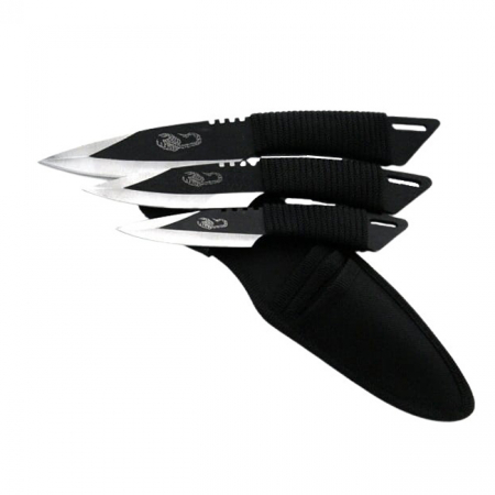Set 3 cutite de aruncat, 24.5 cm si 3 trei cutite de aruncat,16.5 cm, IdeallStore®, husa inclusa [9]