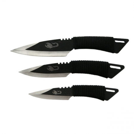 Set 3 cutite de aruncat, 24.5 cm si 3 trei cutite de aruncat,16.5 cm, IdeallStore®, husa inclusa [7]