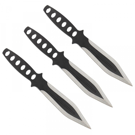 Set 3 cutite de aruncat IdeallStore®, Ballistic Blades, 22.5 cm, negru, husa inclusa [2]