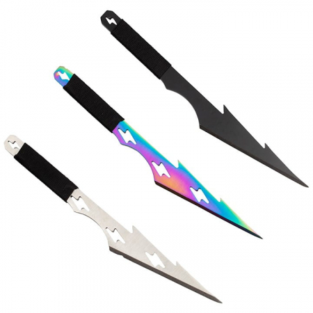 Set 3 cutite de aruncat IdeallStore®, Light of Zeus, 21 cm, multicolor, husa inclusa [2]