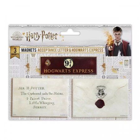 UNIVERSUL COPIILOR - Set 3 magneți Scrisoare de acceptare Harry Potter, IdeallStore®, 5.8x8 cm