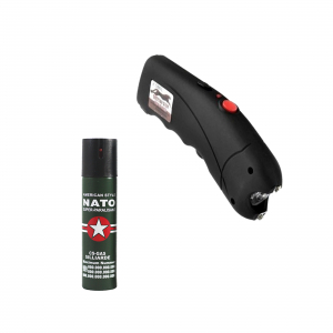Seturi & accesorii autoaparare - Electrosoc TW 309, 2500KV, spray paralizant, NATO, 60 ml cadou