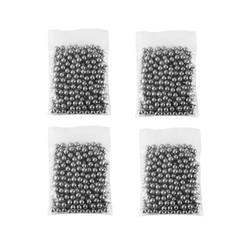 Arme sporturi de precizie - Set 400 bile metalice pentru airsoft si prastie 10 mm, argintiu