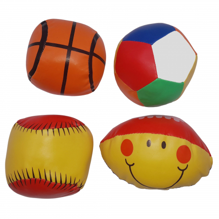 Jucarii antistres - Set 4 mingi de jonglat IdeallStore®, spuma poliuretanica, 140 g, multicolor