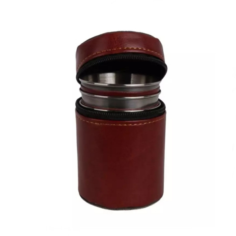 Set 4 pahare Inox cu Husa din Piele , 50 ml [1]