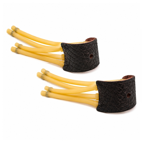 VANATOARE, DRUMETII & CAMPING - Set 2 benzi de schimb pentru praștie, DEPOX®, latex/piele, galben, 32 cm