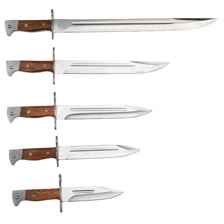 Set 5 cutite de vanatoare IdeallStore®, Ak Undercover, otel inoxidabil, maro, teaca inclusa [3]