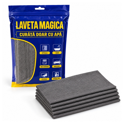 Accesori casa & gradina - Set 5 lavete magice din microfibră DEPOX®, 38 × 29 cm, gri